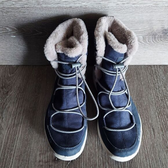 Ryka Waterproof Aubonne Navy Blazer Outdoor Women’s Boots Faux Fur 8M - Picture 3 of 10